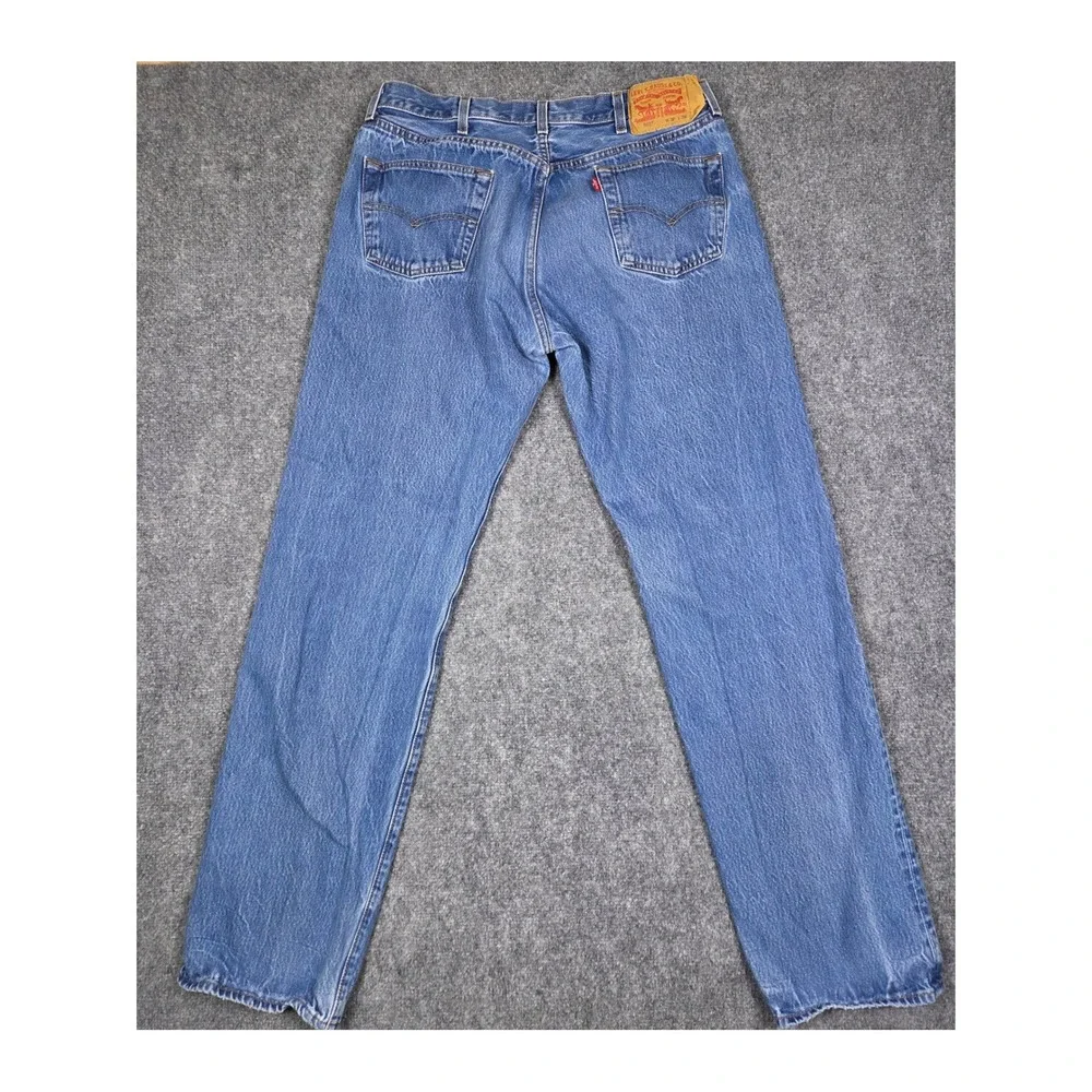 Levi's 501 Original Fit Jeans Mens 38x38 Blue Straight Leg Button Fly Denim 88/6